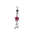 Silberner Löwe-Sternzeichen-Anhänger mit rosa Edelstein für DIY-Armbandzubehör - Löwe