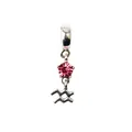 Silberner Wassermann-Anhänger mit rosa Edelstein für Damen-DIY-Armband - Wassermann