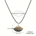 Hawaiian shell turtle flower heart pendant necklace with black cord and engraved fan detail - Auspicious Cloud Fan Style (HWBN220)