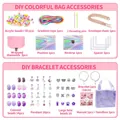 158-tlg. DIY-Schmuckset für Kinder mit bunten Perlen, Anhängern und lila Aufbewahrungsbox - Lila