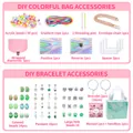 Kit de bijoux DIY de 158 pièces avec perles colorées pendentifs et sac à main chic - Vert