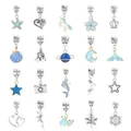 Detailed set of 20 blue enamel alloy charms for DIY jewelry making with ocean and sky themes - Blue Style