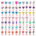 70 estilos de dijes y cuentas de esmalte para DIY con diseños de flores y animales - Cuenta de Agujero Grande de Esmalte