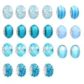 Detalle de 18 cuentas de vidrio azul y cristal con núcleo de metal para pulseras DIY - Paquete / Azul