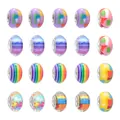 Detalle de veinte cuentas de colores para DIY con núcleos metálicos para pulseras - Estilo Brillante / Juego de 20 Piezas / Multicolor