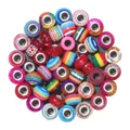 Bunte europäische Harzperlen mit Silberkern für DIY-Schmuck und Armbandherstellung - Rot