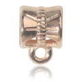 Rose gold plated jewelry bail with vertical texture for DIY bracelet or necklace - KC Gold Three-way Style (ST-17) / 1 Piece/Pack (1x0.7cm) / KC Gold