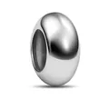 Distanziatore ovale in metallo argento lucido a specchio per braccialetti regolabili DIY - Perla Stopper Grande (10*5mm)
