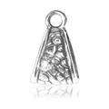 Antique silver alloy bail connector with pebble texture for DIY jewelry making - Trapezoid Texture Style (ST-03)
