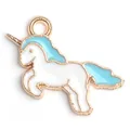 Pendentif licorne mignon en émail blanc et bleu ciel pour création de bijoux DIY - Pendentif licorne bleu (19*14 mm) / 1 Pièce / Bleu