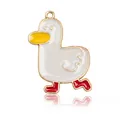 Pendentif mignon de canard blanc en émail avec bords dorés pour bijoux DIY créatifs - Style Canard