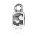 Polished silver alloy jewelry bail connector with ring for DIY bracelet and necklace - Rounded Polished Style (ST-09)