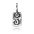 Antique silver alloy bail connector with spiral tribal patterns for jewelry making - Spiral Totem Style (ST-11)