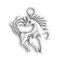 Pendentif licorne en alliage argenté vintage pour la création de bijoux DIY - Pendentif licorne en argent simple (18*17 mm) / 1 Pièce / Argent antique
