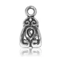 Antique silver plated alloy bail connector with vintage scroll pattern for DIY jewelry - Vine Scroll Style (ST-13)