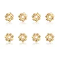 Pack of 8 gold flower-shaped CCB spacer beads with smooth metallic finish for DIY jewelry - Snowflake Spacer / 6.5x6.5mm (100 Pieces/Pack) / Gold