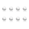 Silver round CCB spacer beads with side holes for DIY bracelet and jewelry making - Artificial Pearl Spacer / 6x6mm (100 Pieces/Pack) / White