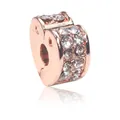 Καρδιά charm σε ροζ χρυσό με λαμπερά στρας για DIY βραχιόλια και κοσμήματα - Στυλ Καρδιά Ροζ Χρυσό με Στρας (K9-03)