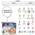 Détail du kit calendrier de l'avent bracelet licorne DIY avec breloques et boîte - Licorne de Noël Style (M-Licorne de Noël)