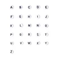 7x7mm round white resin beads with black English letters for DIY children jewelry - Letter A / 100pcs Pack / Black and White