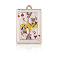 Pendentif Reine de Pique en émail doré pour la création de bijoux personnalisés - Pendentif Dame de Carte