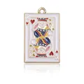 Pendentif carte à jouer Roi de Cœur Lapin en alliage émaillé pour bijoux - Pendentif Roi de Carte