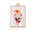 Pendentif Joker de carte à jouer en émail coloré avec bords dorés pour bijoux DIY - Pendentif Joker de Carte