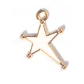 Exquisite white enamel star pendant with gold alloy frame for DIY jewelry necklace making - Star Pendant / 1 Piece/Pack (2.1x1.7cm) / White