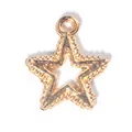 Golden pentagram star pendant with beaded edges for DIY jewelry making and crafts - Star Pendant / 1 Piece/Pack (1.8x1.55cm) / Gold