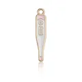 Colgante termómetro enfermera de aleación con esmalte blanco rosa y marca 37,0°C - Dije de Esmalte de Termómetro Rosa