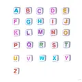 7x7mm white square resin beads with colorful alphabet letters for DIY jewelry making - Square Letter A / 100pcs Pack / Colorful