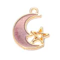 Pendentif lune et étoile doré avec émail violet pour bijoux DIY et artisanat - Étoiles Lune Violet