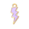 Pendentif éclair lavande avec bordure dorée pour la création de bijoux DIY - Éclair Violet