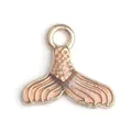 Golden alloy mermaid tail pendant with brown enamel for DIY jewelry making - Brown Enamel Fish Tail
