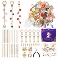 DIY sieraden set met gouden bedeltjes en paarse eenhoorn opbergdoos voor kinderen - Paarse Eenhoorn
