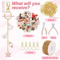 Kit de 50 piezas para llaveros DIY con colgantes de esmalte y herramientas de joyería - Kit de Artesanía de Componentes Estándar