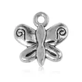 Vintage Silber Schmetterling Anhänger mit Spiralprägung für DIY Schmuckherstellung - Schmetterling Stil