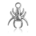 Antique silver spider charm pendant with hanging loop for DIY jewelry making - Silver Spider