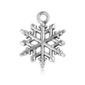 Silberner Schneeflocken-Anhänger aus Legierung für DIY-Schmuck mit Retro-Struktur - Schneeflocken Stil
