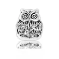 Retro Tibetan silver owl bead accessory with vintage finish for DIY charm bracelets - Owl Shape