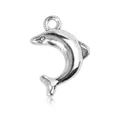 Polierter silberner Delfin-Anhänger in Sprungpose mit Ring für DIY-Schmuckherstellung - Delfin Stil