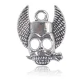 Pendentif tête de mort ailée en argent vintage pour création de bijoux DIY - Tête de Mort Momie
