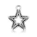 Anhänger in Sternform aus Metalllegierung im Vintage-Stil mit Perlenrand-Design - Stern Stil
