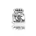Silver-plated money bag charm with dollar sign for DIY bracelets and jewelry - Money Bag Style