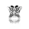 Antique silver butterfly charm bead with vintage engraved wings for DIY bracelets - Butterfly Design