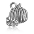 Pendentif citrouille en argent antique pour création de bijoux DIY avec détails - Petite Citrouille Vert