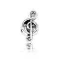 Vintage silver treble clef charm with oxidized details for DIY charm bracelets - Music