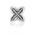Vintage silver alloy X-shaped large hole bead with retro oxidized finish for DIY bracelets - Cross Bead Shape