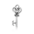 Vintage Silber Schlüsselanhänger mit hohlem Herz und Blumenmuster für DIY Schmuck - Herz Schlüssel Stil