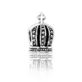 Vintage silver crown charm bead with cross detail for DIY bracelet jewelry - Cross Crown Shape